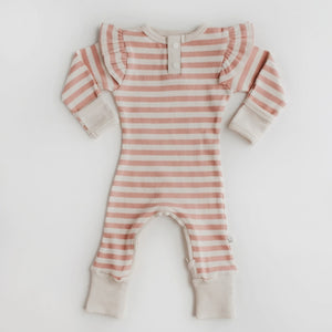 Newborn Growsuit - Blush Striped